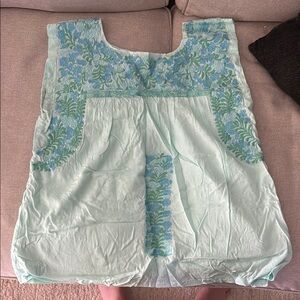 Light Mint Green Embroidered Women's Tunic Top